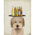 thumbnail image 2 of Fab Funky 15x18 Gold Ornate Wood Framed with Double Matting Museum Art Print Titled - Labradoodle Gold 1 Beer Lover, 2 of 4