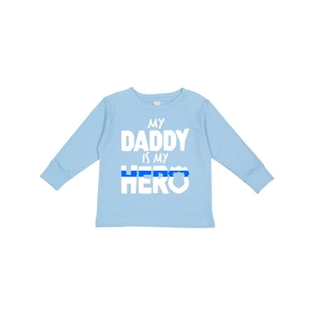 

Inktastic My Daddy is My Hero Police Officer Family Gift Toddler Boy or Toddler Girl Long Sleeve T-Shirt