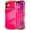 Hot Pink, variant on MYKOMI for iPhone 11 Case for Women Girls, Cute Wave Frame Curly Shape with Love Heart Pattern Raised Camera Protection Cover Luxury Plating Shockproof Phone Case for iPhone 11