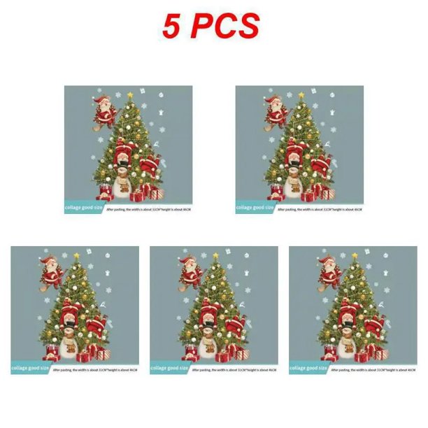 Pegatinas de Papá Noel para Skateboarding, decoración navideña de Año Nuevo, calcomanías decorativas de vidrio para ventana, pegatina de árbol de Navidad para el hogar, 1 ~ 5 piezas