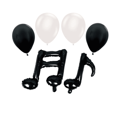 Music Notes Balloon Party Decoration Set Black and White Birthday Celebration