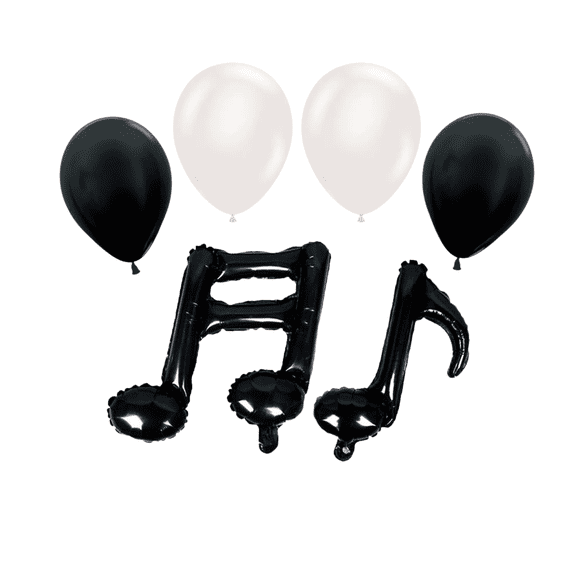 Music Notes Balloon Party Decoration Set Black and White Birthday Celebration