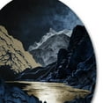 thumbnail image 3 of Designart "Frosted River and Mountain Gold III" Landscape Forest River Mountains Round Metal Art, 3 of 5