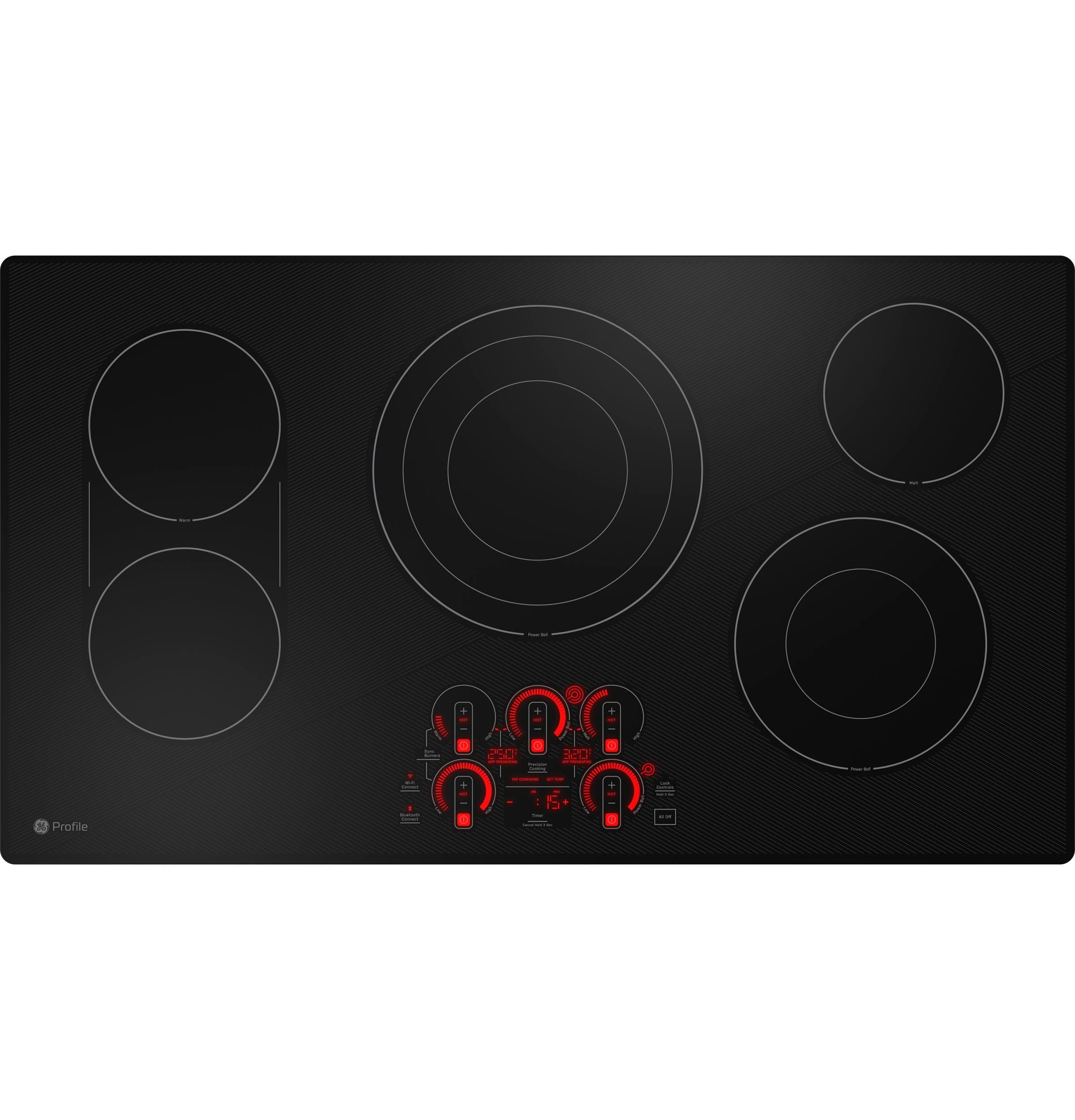 Ge Profile Pep7036 36" Wide 5 Burner Electric Cooktop - Black