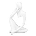 thumbnail image 4 of Estatua de pensador de resina, figura de pensador abstracto, estilo pensador, decoración para sala de estar, oficina, estantería, blanco, derecha, 4 of 14