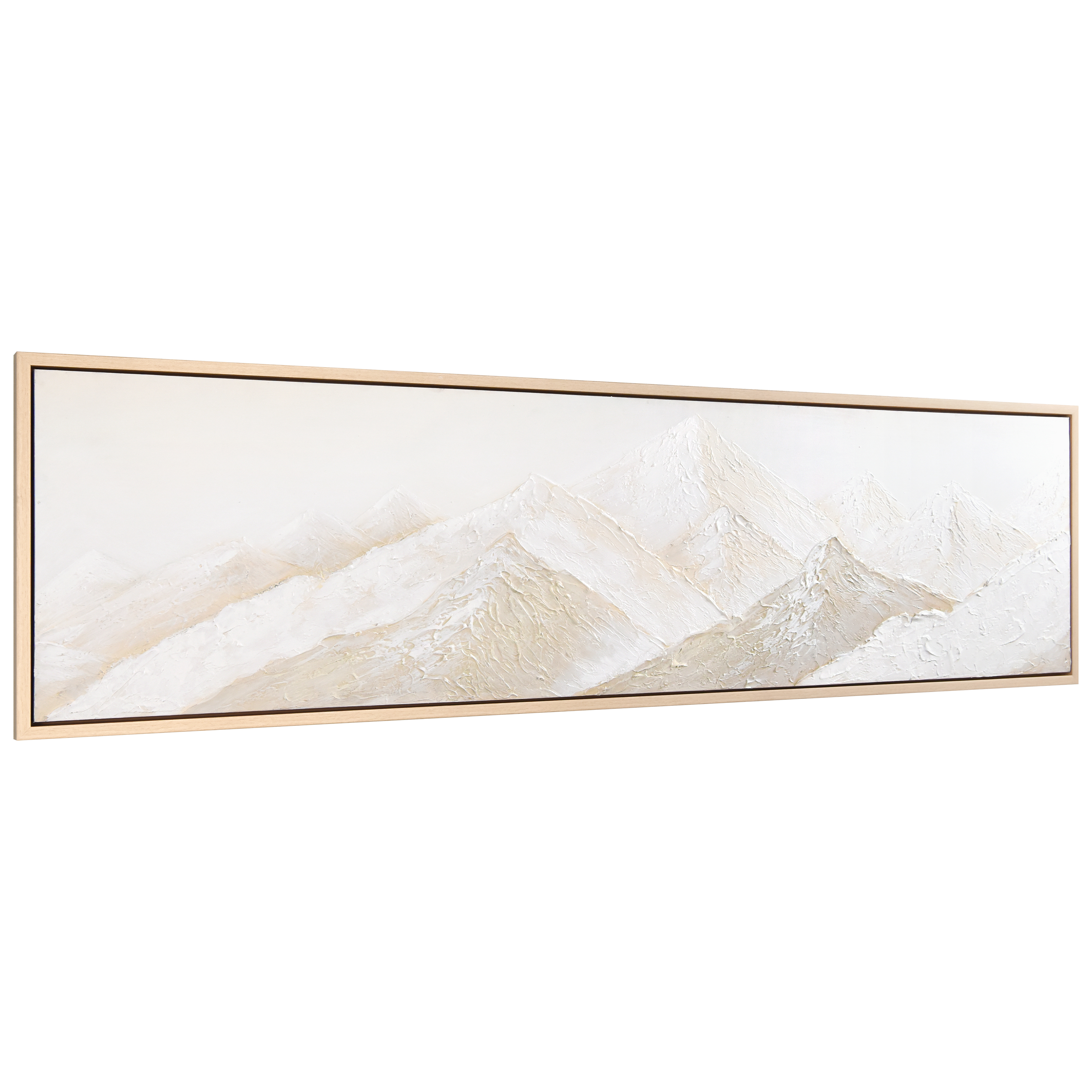Panoramic Peaks Heavily Textured Hand Painted Framed Canvas Wall Art
