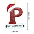 thumbnail image 3 of Merry Christmas 2025 Letter Ornaments, Alphabet Hanging Ornament with Greetings, Flat Acrylic Xmas Tree Decoration Pendant, Holiday Family Indoor Decor Gift for Friends Family, Letter P, 3 of 6