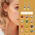 thumbnail image 4 of ChicSilver 925 Sterling Silver Crown Drop Dangle Earrings with Heart Birthstone, November Yellow Topaz Crystal Earrings for Women, 4 of 9