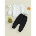thumbnail image 4 of Cenuakty Toddler Boys Halloween Outfits Letter Pumpkin Car Print Long Sleeve Sweatshirts and Long Pants 2Pcs Fall Clothes Set, 4 of 9
