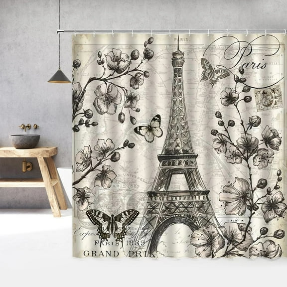 Paris Iron Tower Scenery Shower Curtain 3d Bath Curtains Waterproof With Bathroom Shower Curtain Polyester Washable Cloth