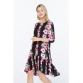 thumbnail image 2 of Hawaiian Manches 3/4 Sirène Robe Tunique L Rose Noir Hibiscus Vigne, 2 of 5