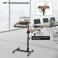 Rolling Laptop Desk Cart, Mobile End Table Height Adjustable Bedside