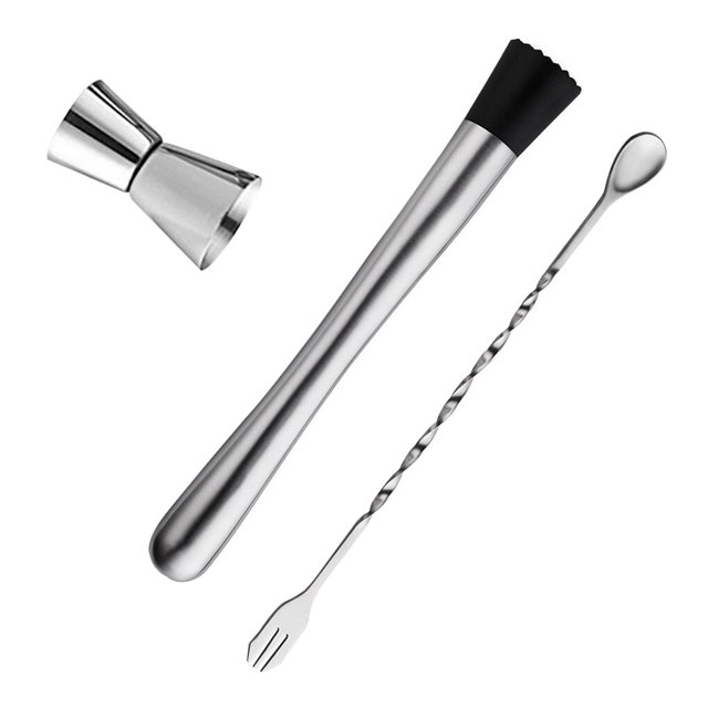 Inteprter Nuevo 3 uds/4 Uds cucharas mezcladoras de acero inoxidable para hacer bebidas de vino juego de agitación para Bar cafetería Barra de herramientas
