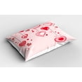 thumbnail image 2 of Ambesonne Romantic Pillow Sham 2 Pack, Contour Hearts Lines, 30"x20", Rose Red Pink, 2 of 3