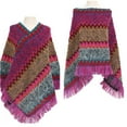 thumbnail image 3 of Shawl Wraps for Pretty Women National Print Colourful Splice Cloak with Tassels Knitted Shawl Scarf Sweater Pullover Accessories Shawl Wrap Fashion Winter Accessories, 3 of 3
