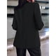 thumbnail image 5 of Blazer de Larga para Mujer, Informal, de Negocios, con Abertura Frontal, para Trabajo y Oficina. Negro XL, 5 of 6