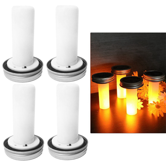 8X Lampe à Flamme Solaire à DEL pour Extérieur, Pot Mason, Lampe, Bougie Solaire, Simulation, Lanterne Extérieure, Jardin, Rue, Lumière du Soleil