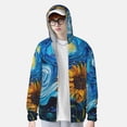 thumbnail image 2 of Vsdgher Starry Night Sunflower Field Print Adult Hoodie Shirts Rash Guard for Men Women,Long Sleeve Sun Protection Fishing Shirts for Athletic Running Swim-Medium, 2 of 7