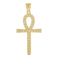 thumbnail image 2 of Auriga 10k Yellow Gold Cubic Zirconia Ankh Cross Religious Charm Pendant for Women, 2 of 5