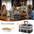 thumbnail image 4 of Lifewit Expandable Insulated Casserole Carrier for Hot or Cold Food, Double Decker Food Bag Lasagna Holder Carry Tote for Potluck Parties/Picnic/Cookouts, Fits 9"x13" Baking Dish, Black-Flowers, 4 of 9