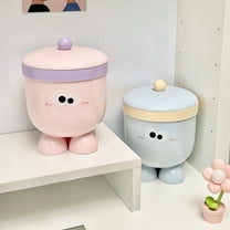 Small Trash Can with Lid, Mini Trash Can for Bathroom, Office and Bedroom, Small Bathroom Garbage Can with Swing Top, Compact Waste Basket for Desk, Dorm & Home, Blue - Xuniizn