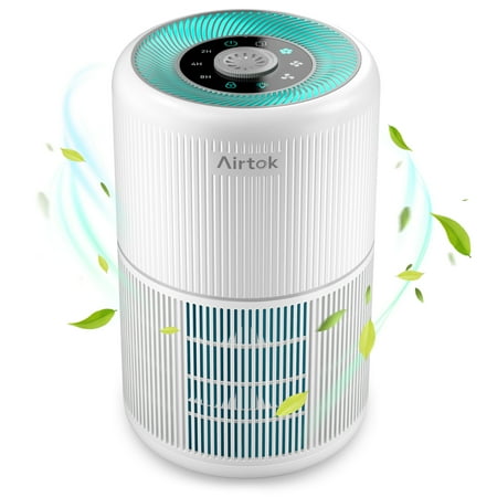 

AIRTOK True HEPA Air Purifier for Bedroom Office Air Cleaner with Fragrance for Allergies and Asthma Smoke Pet Dander Odor Dust Pollen Mold Ozone-Free Quiet White