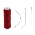 thumbnail image 5 of MERIGLARE Cotton Hair Weft Sewing Decor Thread with 3pcs Needles Set Red, 5 of 5