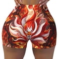 thumbnail image 2 of Lsque Red Sun Flame Fox Pattern High Waisted Biker Shorts for Women-Tummy Control Fitness Athletic Workout Running Yoga Gym Shorts,Moisture-Wicking-Medium, 2 of 9