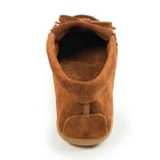 Minnetonka Womens Kilty Suede Hardsole Moccasin, Brown, 7.5 M US