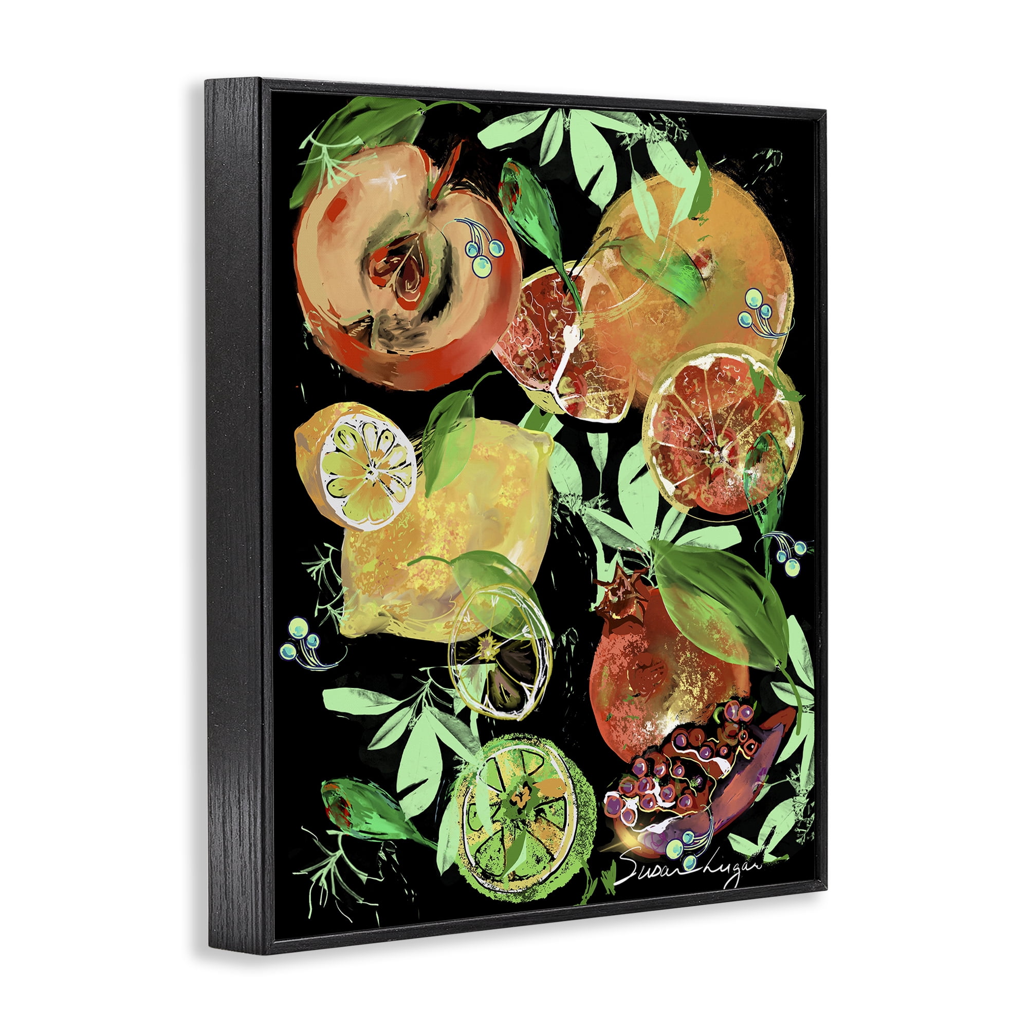 Stupell Industries Fruit Medley Combo Black Framed Giclee Art, design by Susan Lugar