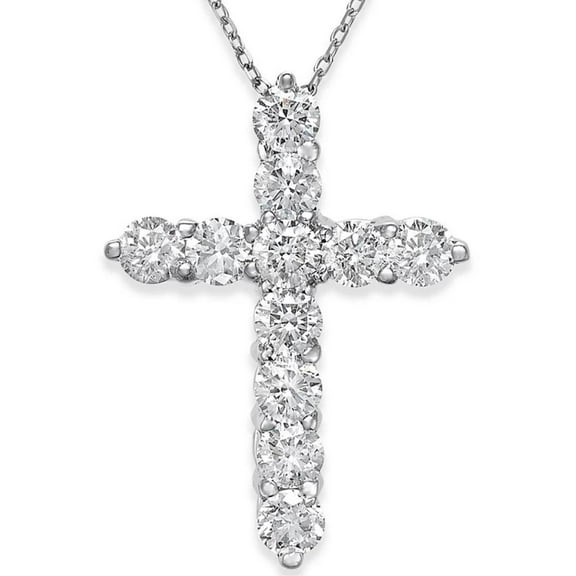 Pompeii 2 1/4cttw 14k White Gold Diamond Cross Pendant (1 inch tall) Necklace Lab Grown