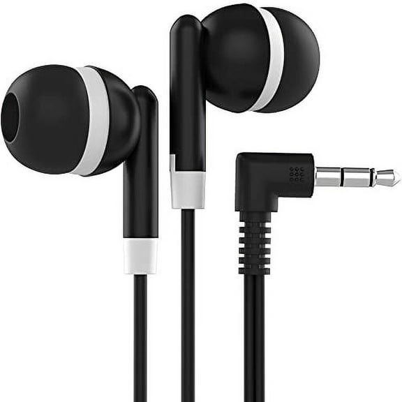 Bulk Earbuds with 3.5 mm Headphone Plug - 200 Pack - Black