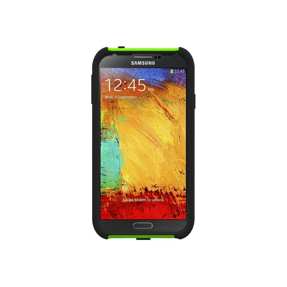 Trident Aegis Series - Back cover for cell phone - silicone, hardened bio-enchanced polycarbonate - trident green - for Samsung Galaxy Note 3