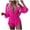 Hot Pink, variant on Women's Bikini Set Three Piece Lace Up High Waist Sexy Swimsuit with Removable Bra Pads No Underwire for Beach Vacation,Black,L