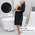 thumbnail image 4 of Juego de Toallas de Baño Oliven 4 Piezas 90x180 cm Negro Microfibra 600 GSM, 4 of 7