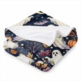 thumbnail image 2 of SPXUBZ Soft Warm Cozy Cute Halloween Ghosts Crescent Moon Stars Flannel Throw Blanket For Bed Couch Sofa Spooky Decor Gift, 2 of 3