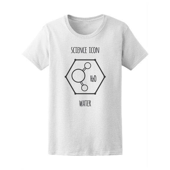 Science Icon Molecule Water T-Shirt Women -Image by Shutterstock, Female Medium