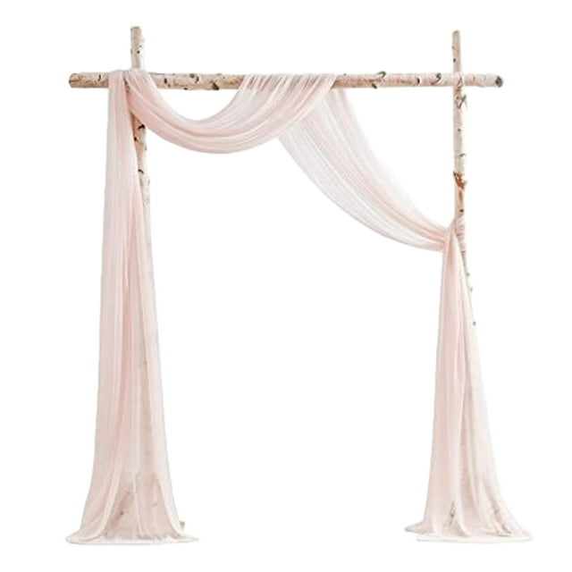 VONKY Durable Wedding Arch Drapes For Wide Range Of Events Party Supplies Wedding Arch Draping Fabric shell pink 2Set