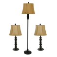thumbnail image 1 of Sagebrook Home S/3 Metal 58/25" Table And Floor Lamps, Bronze, 1 of 1