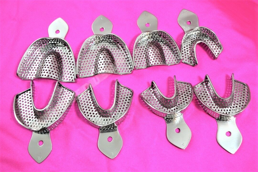 DENTAL STAINLESS STEEL PERFORATED IMPRESSION EDENTULOUS TRAYS