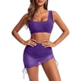 thumbnail image 5 of qolati Swimsuit for Women High Waisted Bikini Sets Two Piece Bathing Suits Square Neck Tank Tops with Mesh Skirt Beach Swimwear, 5 of 8