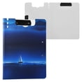 thumbnail image 3 of A4 Double Clip File Folder 18.9x12.6in Clipboards Foldable Binder Holds 80 Sheets Project Folder for Office, Home Blue Starry Sky Sailing Boat, 3 of 9