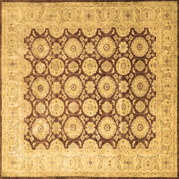 Ahgly Company Indoor Square Persian Brown Traditional Area Rugs, 6' Square