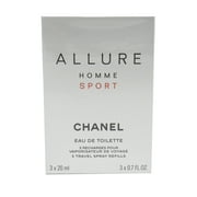 Chanel Allure Homme Sport Eau De Toilette Travel Spray Refills 3 X 0.7 Ounces