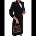 thumbnail image 1 of Abrigos Largos de Lana para Mujer, Gabardina, Blazer Cruzado, Abrigo, Otoño e Invierno Negro S, 1 of 8
