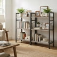 thumbnail image 4 of Atilioo 3 Tiers Bookcase, Wood Bookshelf Tall Display Shelves Storage Organizer for Bedroom, Living Room & Home Office, Gray, 4 of 9