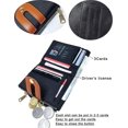 thumbnail image 2 of Rfid para mujer, billetera pequeña de cuero plegable para mujer, minimonedero con cremallera, tarjeta de identificación, regalo kaili Sencillez, 2 of 5