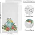 thumbnail image 2 of Winter Birdhouse Blue Hand Towels 2 PCS, Xmas Red Birds Kitchen Towel Ultra Soft and Highly Absorbent,Decorative Fingertip Face Towel for Bathroom Hotel, 28.3"x 14.4", 2 of 6