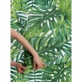 thumbnail image 3 of Leaf Reversible Bedspread Set, Tropical Exotic Banana Forest Palm Tree Leaves Watercolor Design Image, Pillow Shams & Comforter Microfiber Bedding Set, 3 Sizes, Pale Green Dark Green, by Ambesonne, 3 of 4