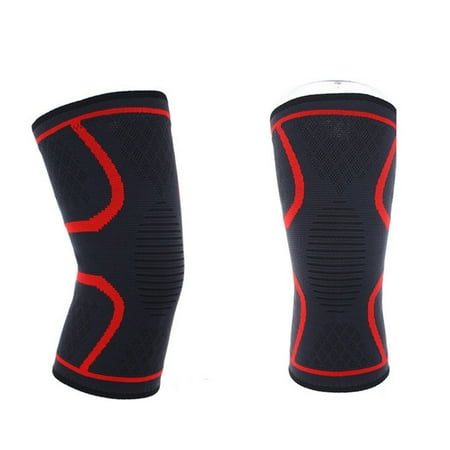 YOHOME 2pcs Elastic Compression Sleeve Knee Support Brace Knee Pads Basketball